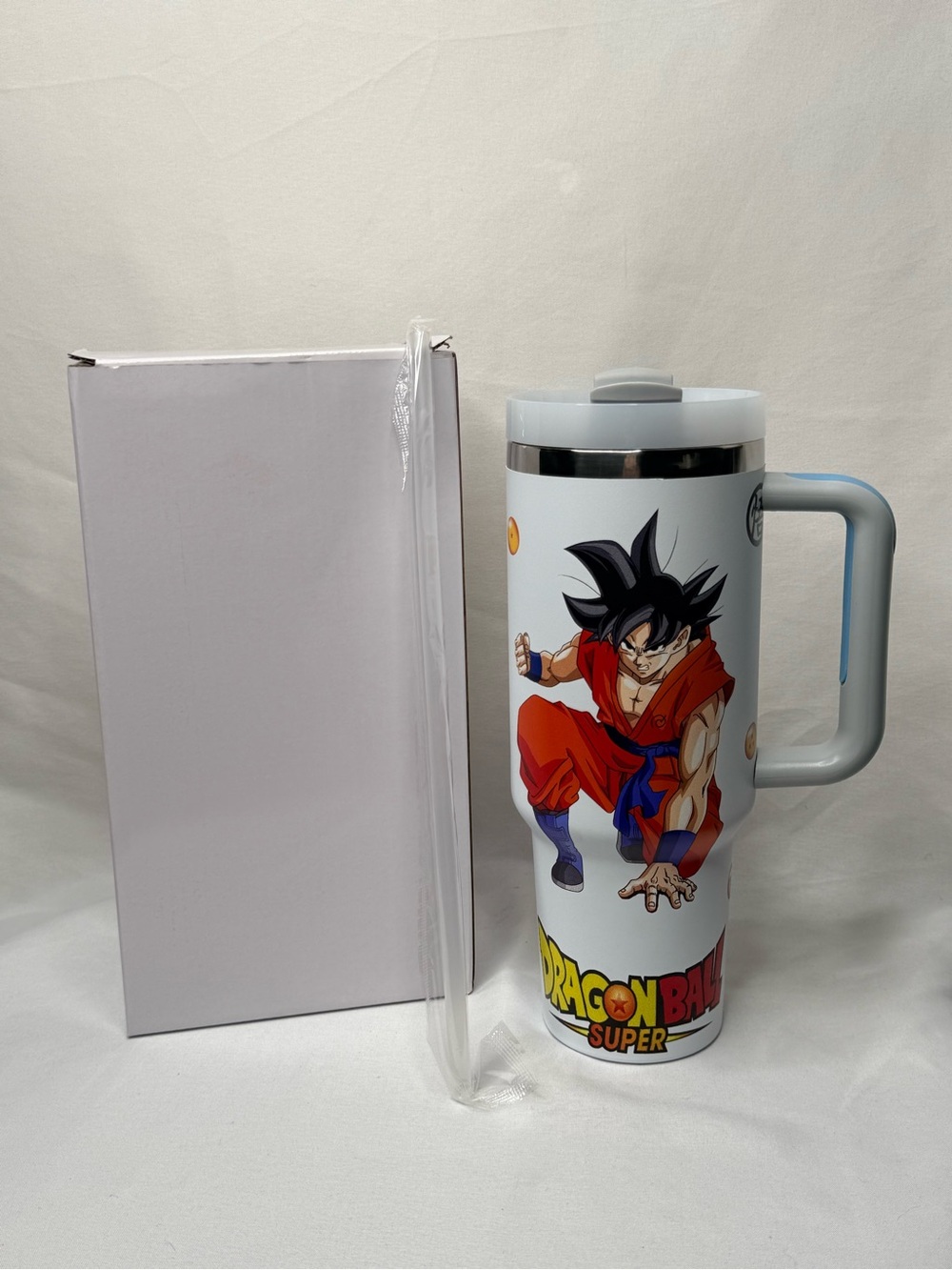 40 oz Dragon Ball Super Goku Travel Mug Tumbler with Handle & Straw (Brand New)